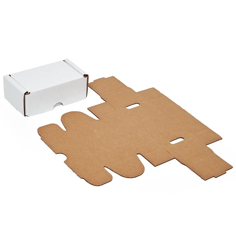 50 Pack White Shipping Boxes 12x8x2.75 Inches - Small Corrugated Cardboard Mailers for Ecommerce, Retail Packaging & Gift Boxes - Perfect for Jewelry, Cosmetics, Books & Small Item Shipments