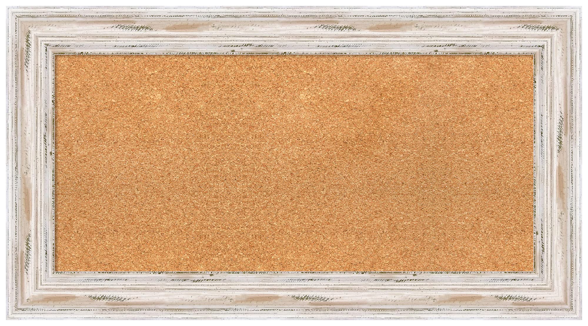 Natural Custom Cork Bulletin Board 35x19 Inches - Alexandria White Wash Wood Frame - Pin Board & Organization Board for Office, Home, or Classroom - Various Sizes Available