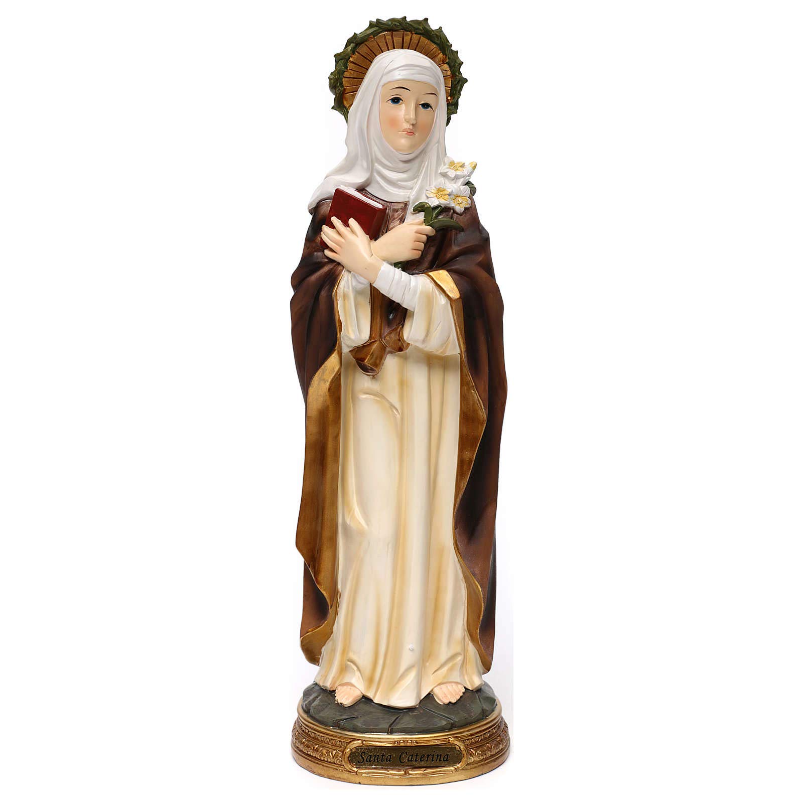 St. Catherine of Siena Resin Statue - 16 Inch Catholic Saint Figurine for Home Altar & Church Decor | Religious Gift for Confirmation & Baptism