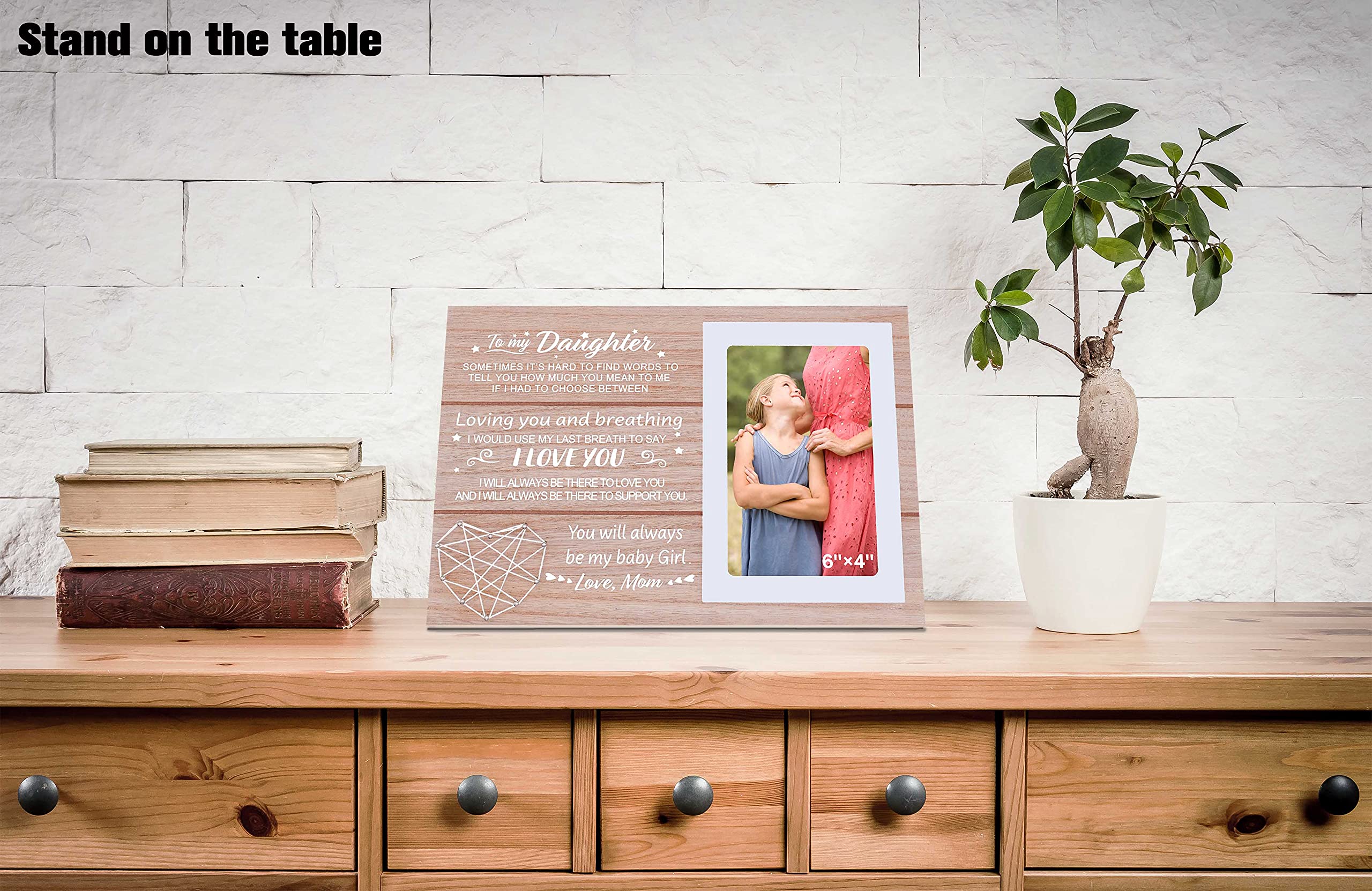 Personalized Daughter Gift from Mom or Dad - 'You Will Always Be My Baby Girl' Photo Frame for Birthday, Graduation, Christmas - Heartfelt Keepsake for Special Moments | Perfect for Bedroom, Nursery, or Office Decor