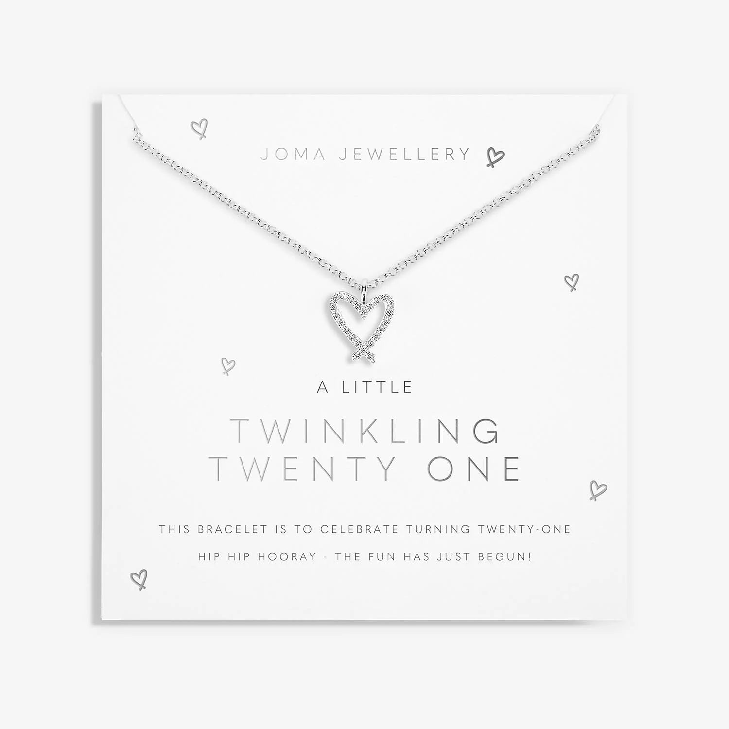 Joma Jewellery 'Twinkling Twenty One' Necklace - Elegant 21st Birthday Gift for Women, Perfect for Parties & Special Occasions