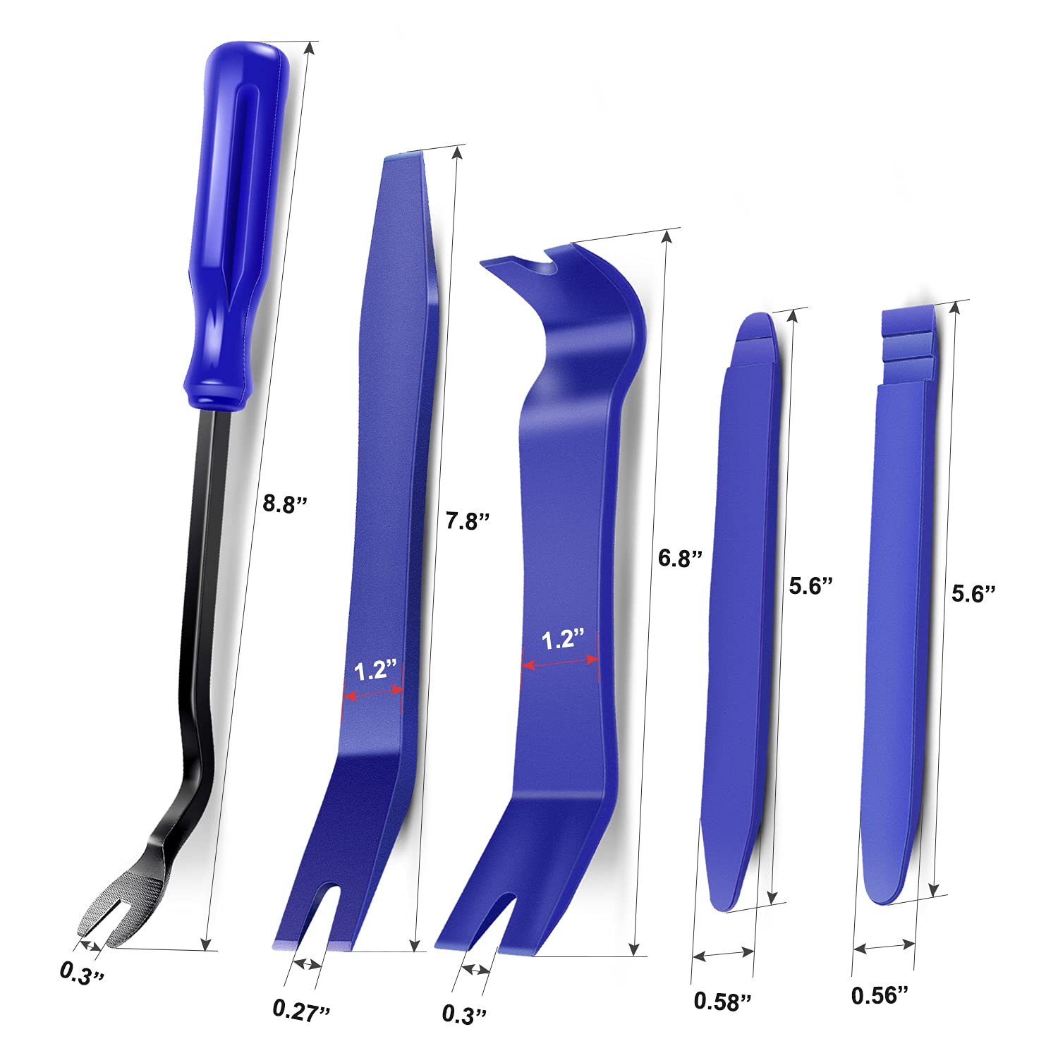 Nilight 5-Piece Car Trim Removal Tool Kit - Auto Panel Fastener Remover Set for Dash, Audio & Window Molding | Perfect for Car Stereo Installation, Interior Detailing & DIY Auto Repairs