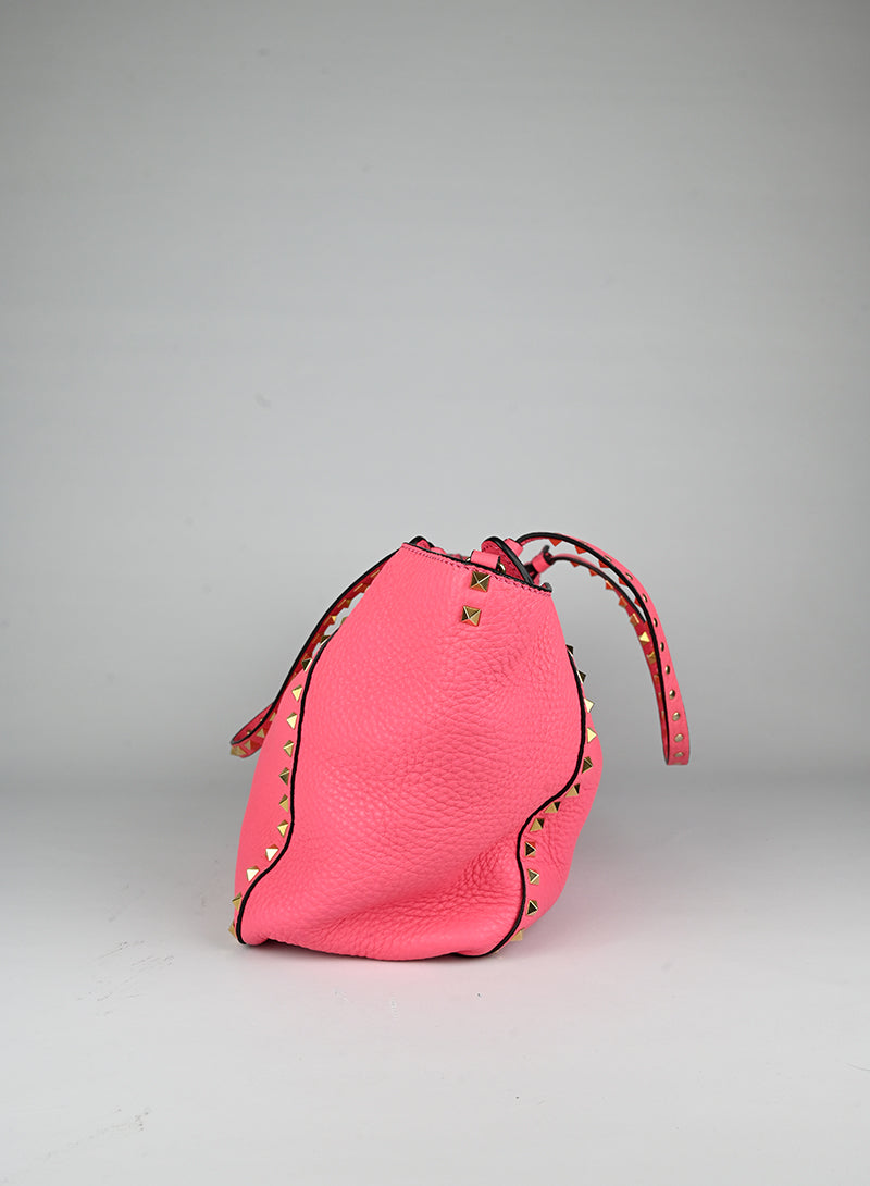 Valentino Rockstud Leather Tote Bag in Pink - Stylish Designer Handbag for Women, Perfect for Work, Travel & Everyday Use