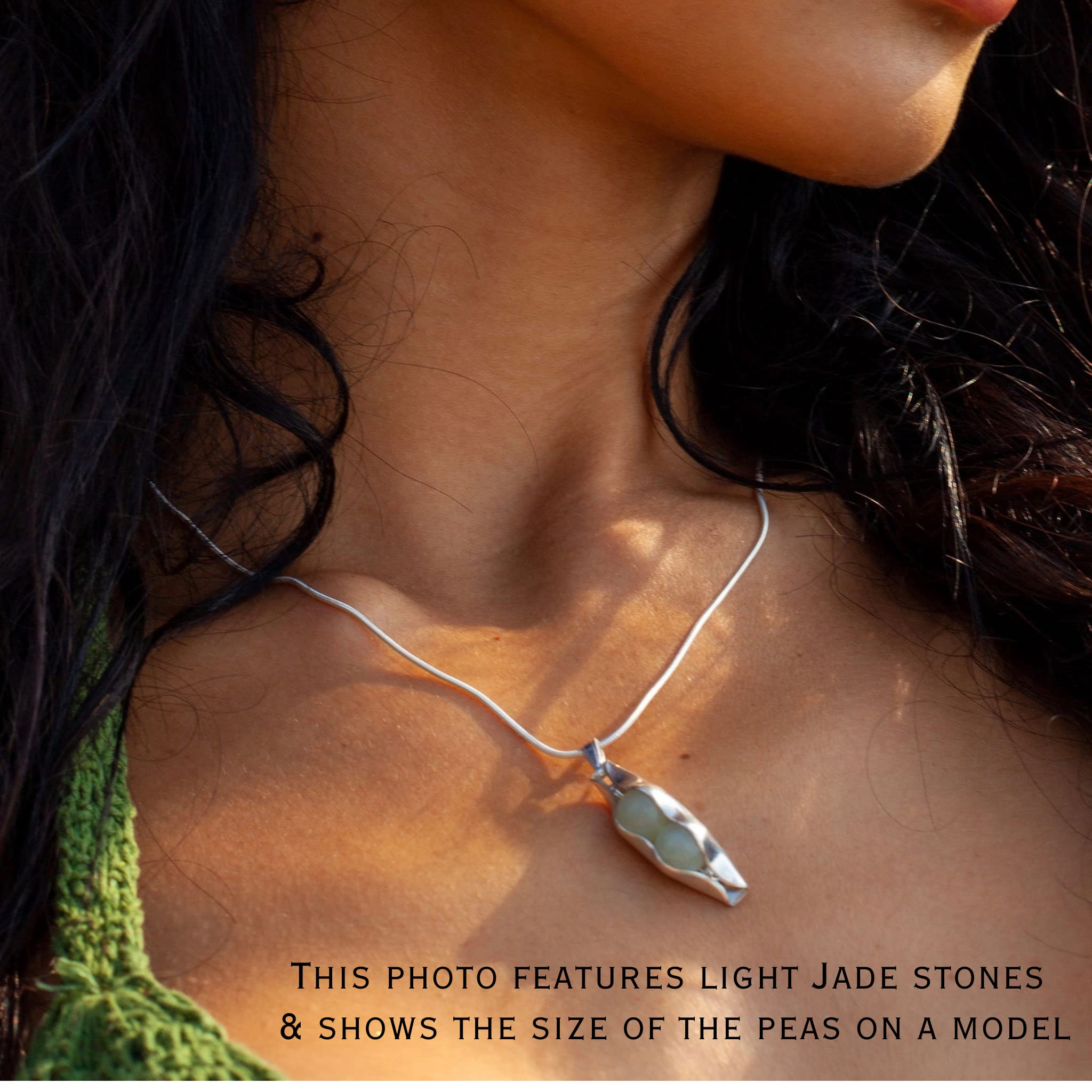 35th Wedding Anniversary Gift for Wife - Two Peas in a Pod Jade Necklace with Dark Green Gemstones | Romantic Couple Jewelry for Anniversary Celebrations & Special Occasions