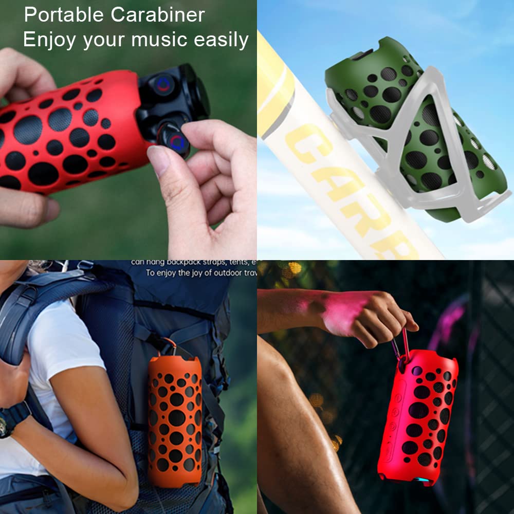 2-in-1 Wireless Bluetooth Speaker with Earbuds - Portable Mini Speaker with Deep Bass & Built-in Mic - Waterproof Outdoor Speaker for Camping, Beach, Hiking - Wireless Earbuds for Gym, Running, Travel - Green