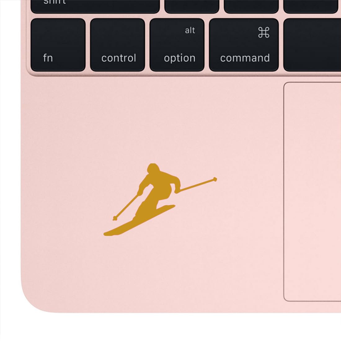 Premium Waterproof Vinyl Decal Stickers - Skier Silhouette (Metallic Gold, Set of 2) for Laptop, Phone, Helmet, Car Window, Bumper, Mug, Cup, Door & Wall Decor | Perfect for Winter Sports Enthusiasts & Home/Office Decoration