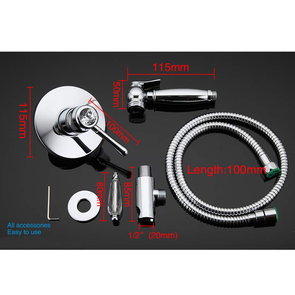 Premium Brass Handheld Toilet Sprayer with Hot & Cold Water - Chrome Bathroom Bidet Sprayer for Feminine Hygiene, Baby Cloth Diaper Cleaning & Plant Watering - Perfect for Home, Nursery & Garden Use