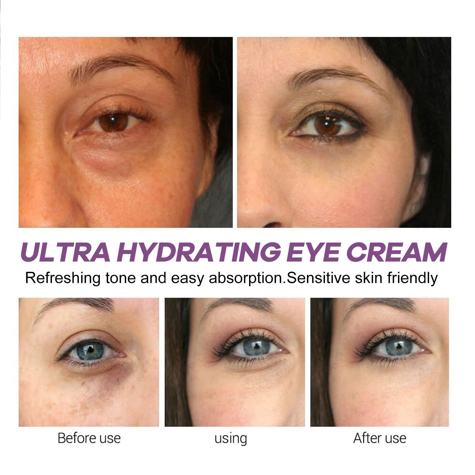 KOAHDE Moisturizing & Firming Eye Cream for Women - Anti-Puffiness, Wrinkle Reduction & Smoothing Eye Contour Treatment | Dark Circle Remedy for Day & Night Use