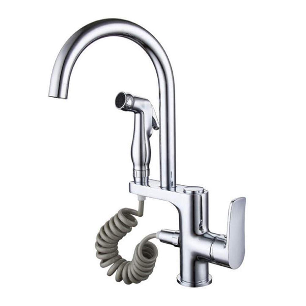 High-Quality Pull-Out Sprayer Kitchen Faucet with Hot & Cold Mixing - 360° Rotating Retractable Spray Gun for Modern Sink | Perfect for Cooking, Washing Dishes & Cleaning Vegetables