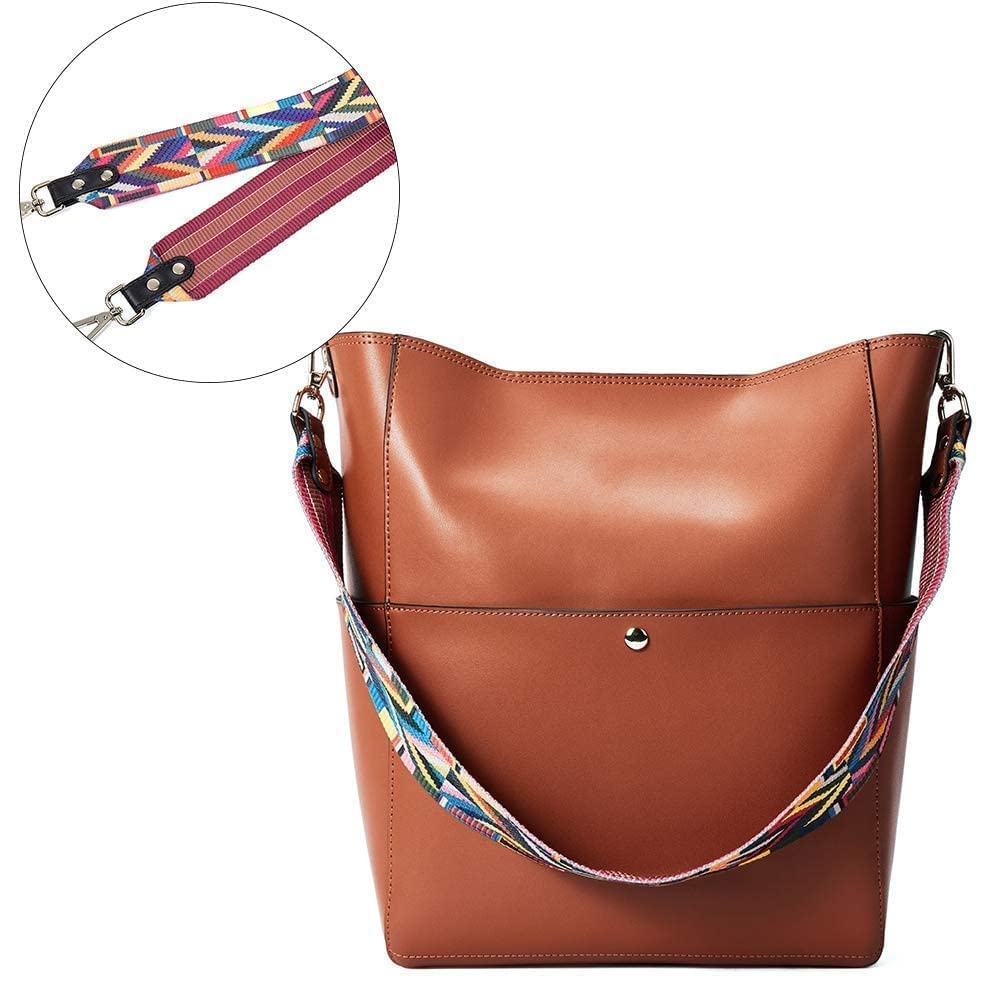 BOSTANTEN Women's Leather Designer Handbag Tote Purse with RFID Blocking Wallet - Stylish Shoulder Bucket Bag & Bifold Zipper Card Case in Brown - Perfect for Work, Travel and Everyday Use