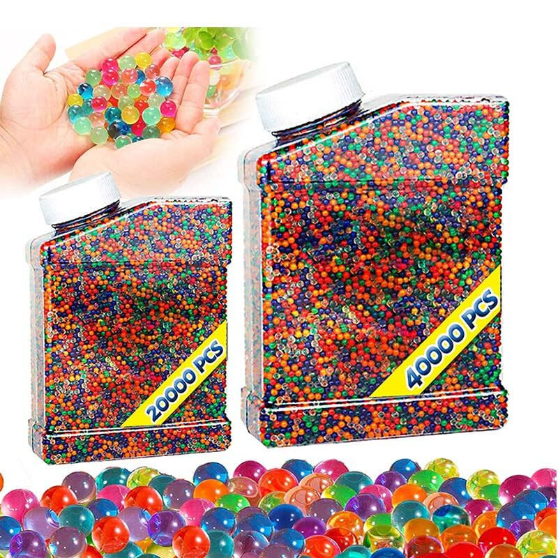 2 Pack 60,000Pcs Colorful 7-8mm Water Beads for Kids Sensory Play, Slime Making, and DIY Crafts – Perfect for Orbeez Guns, Stress Relief, and Party Favors