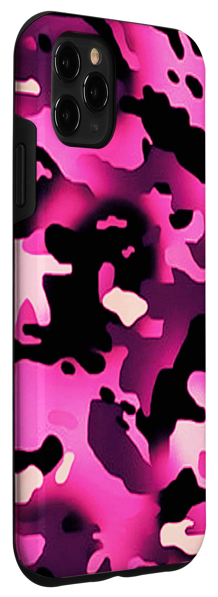 iPhone 11 Pro Max 热粉色迷彩保护壳 - 防摔耐用手机壳，适合户外运动、旅行和日常使用