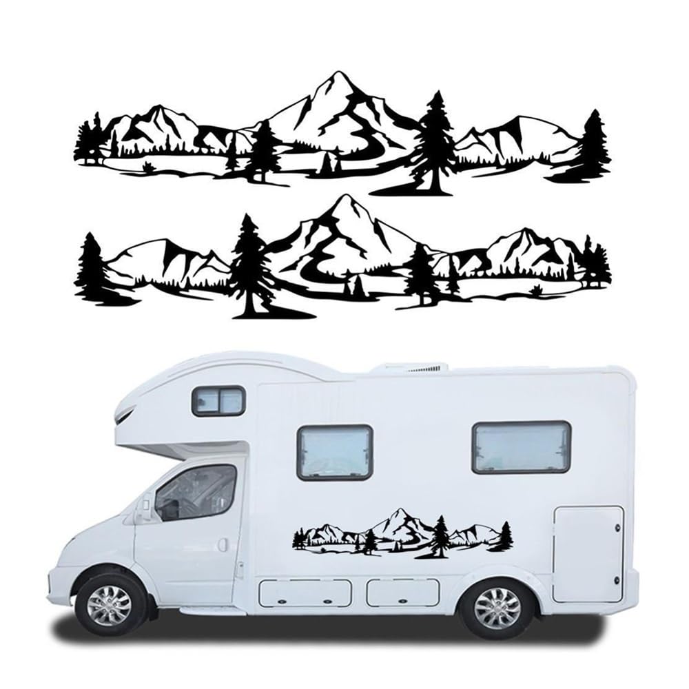 150cm RV Sticker Tree Decal - Mountain Forest Vinyl Graphic Kit for Camper & Trailer - Perfect for Outdoor Enthusiasts