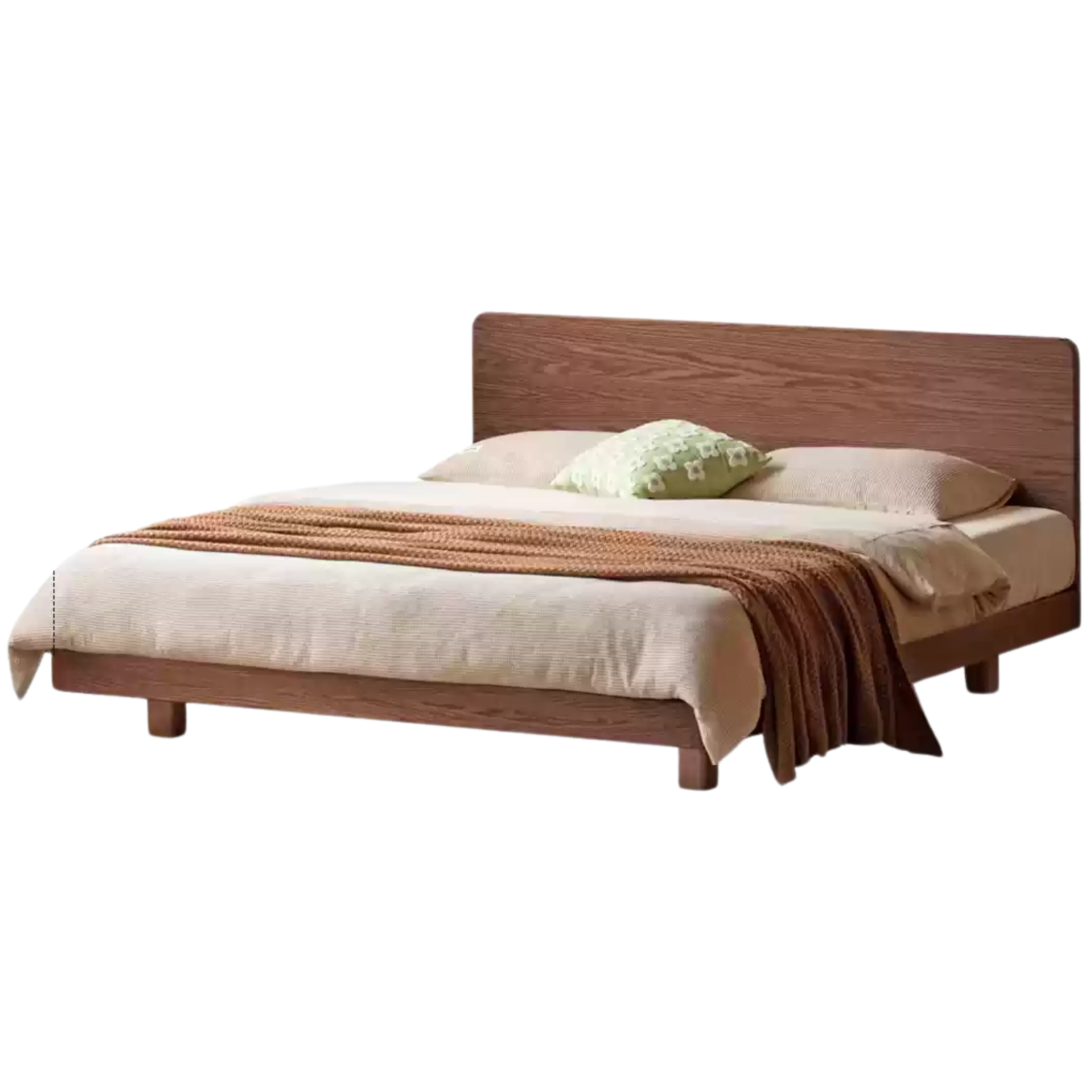 Solid Wood Floating Bed Frame - Black Walnut & Oak - Modern Platform Bed with Hidden Storage - Perfect for Small Bedrooms & Minimalist Home Decor