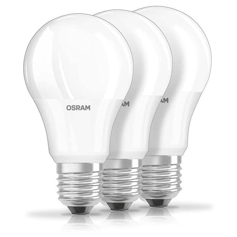Osram LED Light Bulb A19 8.5W (60W Equivalent) E27 Base Warm White 2700K Frosted - Energy Efficient Dimmable LED Bulbs for Home, Bedroom, Living Room, Office - Pack of 3