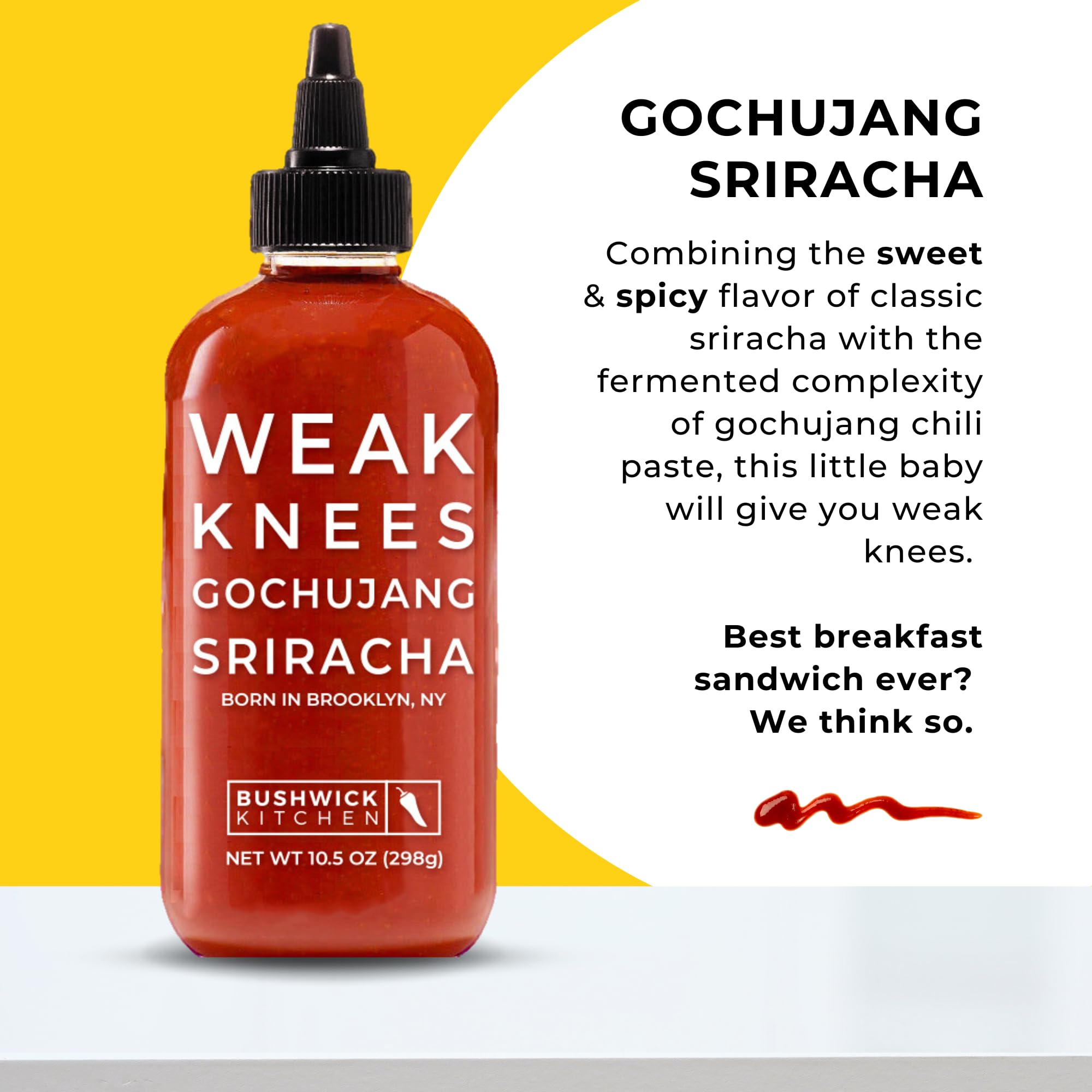 Bushwick Kitchen Sriracha Gift Set - 3 Hot Sauces & Recipes for Cooking