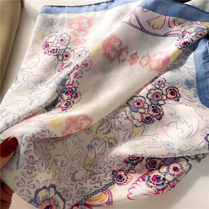 2024 Luxury Satin Hijab Scarf for Women - Elegant Square Silk Shawl, Headband & Neckerchief - Perfect for Daily Wear, Parties, and Special Occasions