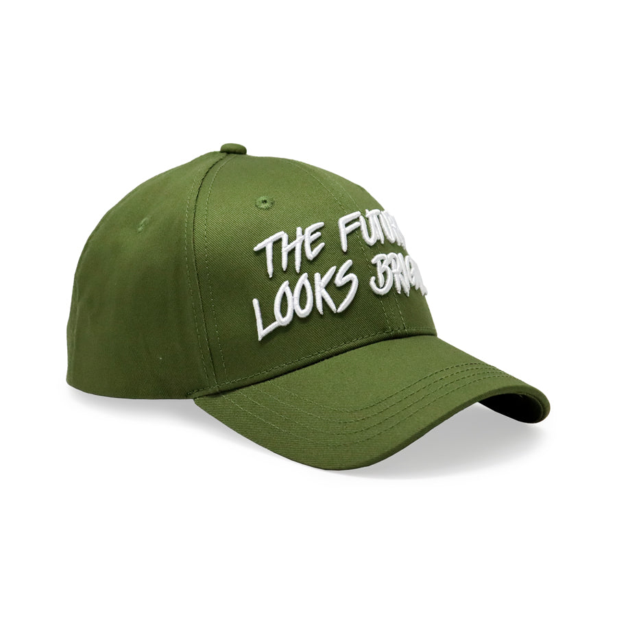 Future Looks Bright Army Green Snapback Hat - Trendy Adjustable Baseball Cap for Men & Women - Perfect for Outdoor Sports, Casual Wear, and Street Fashion