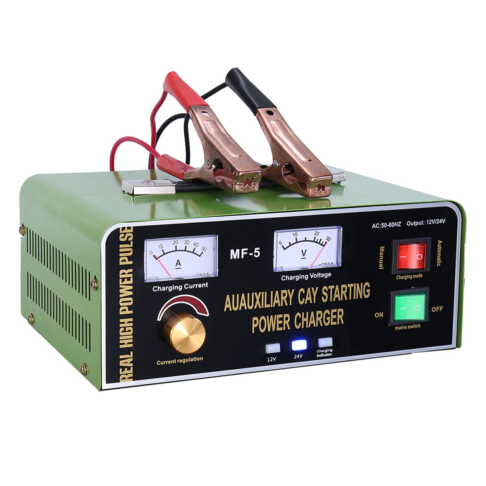 12V 24V Intelligent Automatic Car Battery Charger & Maintainer - Fast Charging & Repair for Lead Acid Batteries (AGM, Gel, Wet) - Perfect for Cars, Trucks, Motorcycles, RVs & Marine Batteries