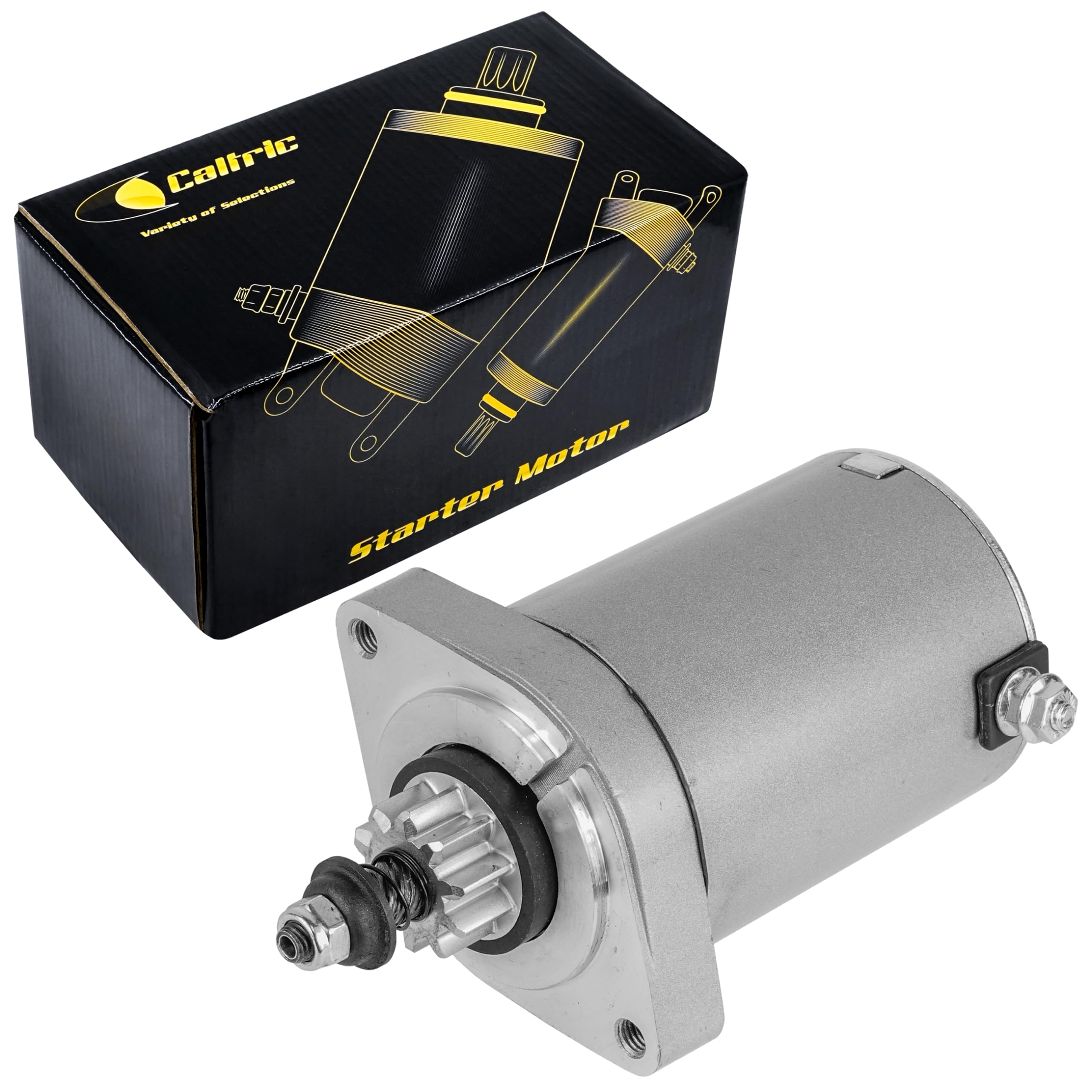 Caltric 12 Volt CCW 10 Teeth Starter Motor Replacement for Kawasaki 21163-0749 21163-7024 21163-7036 - Perfect for ATV, UTV, and Motorcycle Engine Starting
