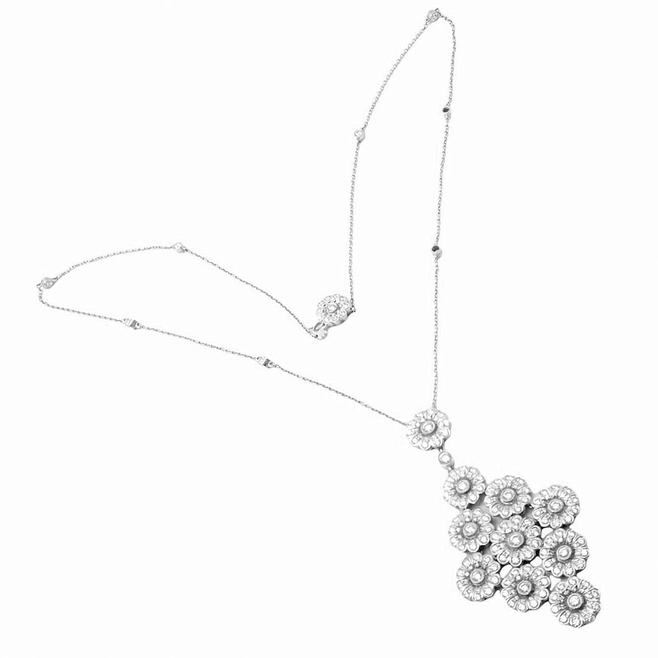 Authentic Tiffany & Co Platinum Diamond Large Daisy Flower Pendant Necklace for Women - Elegant Daisy Flower Jewelry Gift for Anniversary, Birthday & Special Occasions