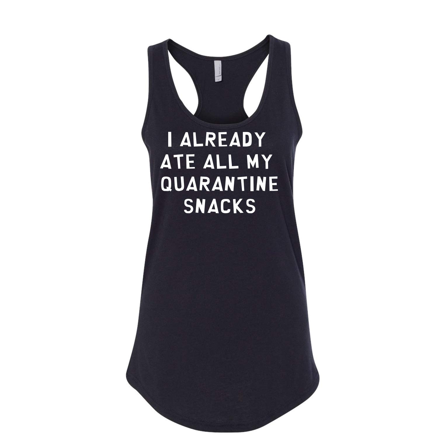 Funny Quarantine Snacks Sleeveless Racerback Tank Top for Women - Perfect for Gym, Summer Outfits & Casual Wear