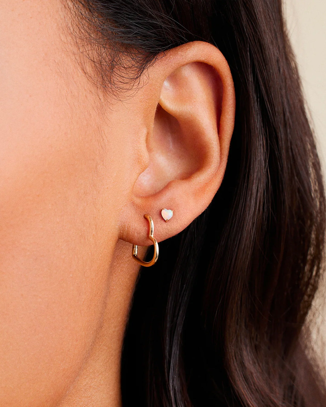 14K Gold Open Heart Huggie Earrings for Women - Dainty Minimalist Hoop Earrings for Everyday Wear, Gift for Her, Valentine's Day, Anniversary