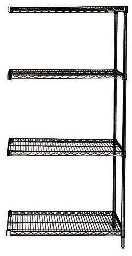 Omega 4-Tier Black Add-On Shelving Unit - 14