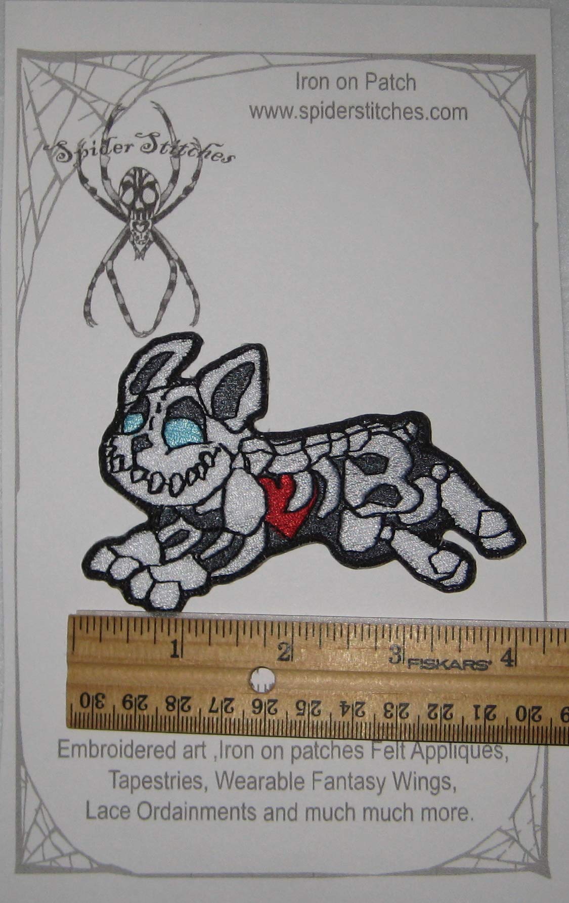 French Bulldog Skeleton Bone Iron-On Patch for Dog Clothes - Halloween Pet Costume Accessory & DIY Jacket Embellishment