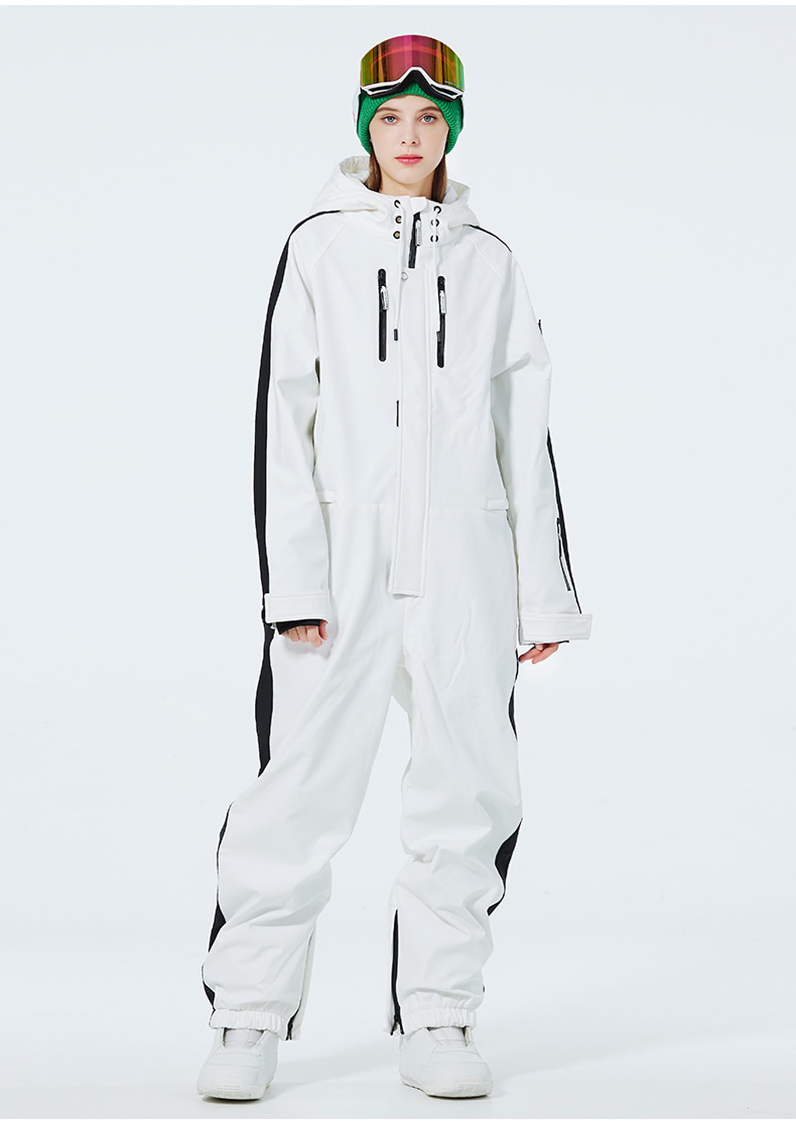 Women's Windproof Waterproof One Piece Ski Suit - Thermal Winter Snowsuit for Skiing, Snowboarding & Outdoor Sports - Perfect for Cold Weather Adventures & Mountain Activities