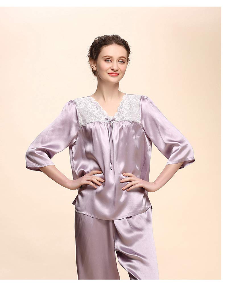 LoveSilk Women's Pure Silk Pajama Set - 3/4 Sleeve Luxury Sleepwear for Women - Soft & Breathable Silk PJS - Perfect Gift for Her - Ideal for Relaxing at Home, Spa Days & Romantic Getaways