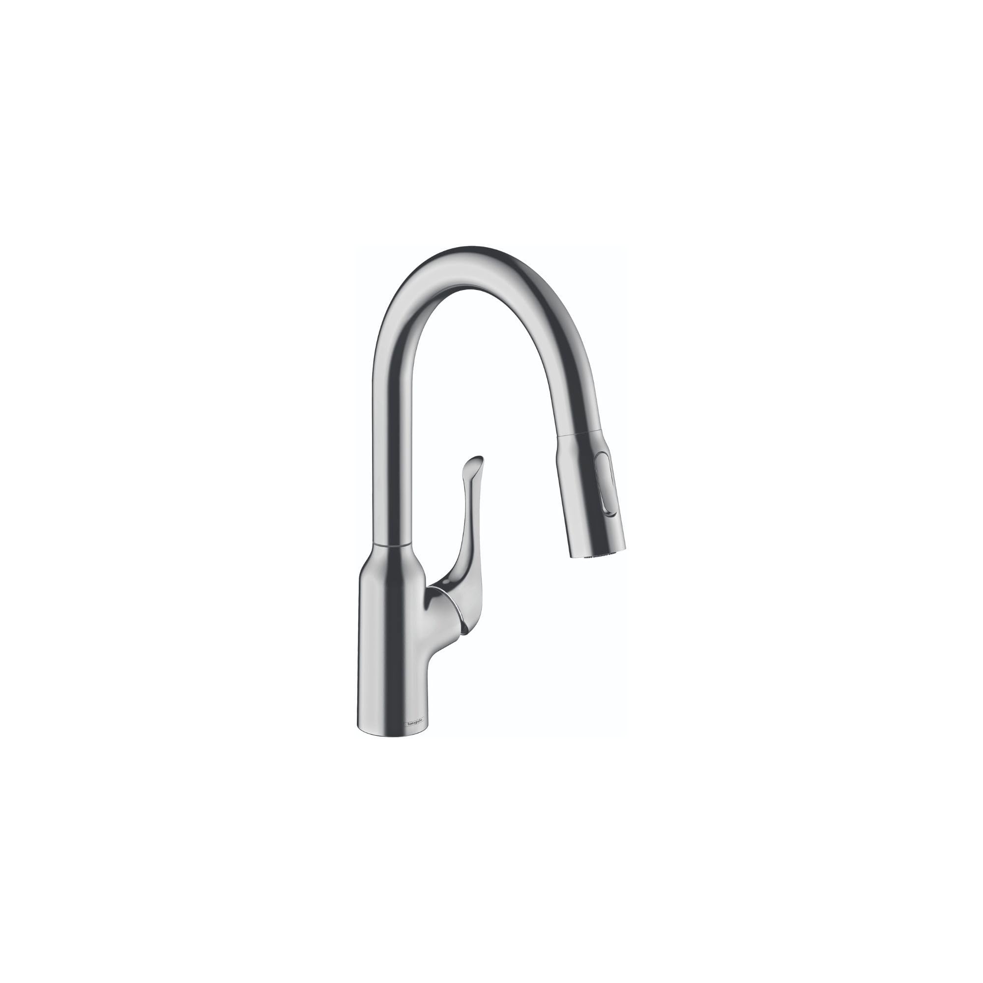 Hansgrohe Allegro N Chrome Bar Kitchen Faucet with Pull Down Sprayer - Modern Chrome Finish (Model 71844001) - Perfect for Home Kitchen Sinks, Restaurants, and Commercial Use