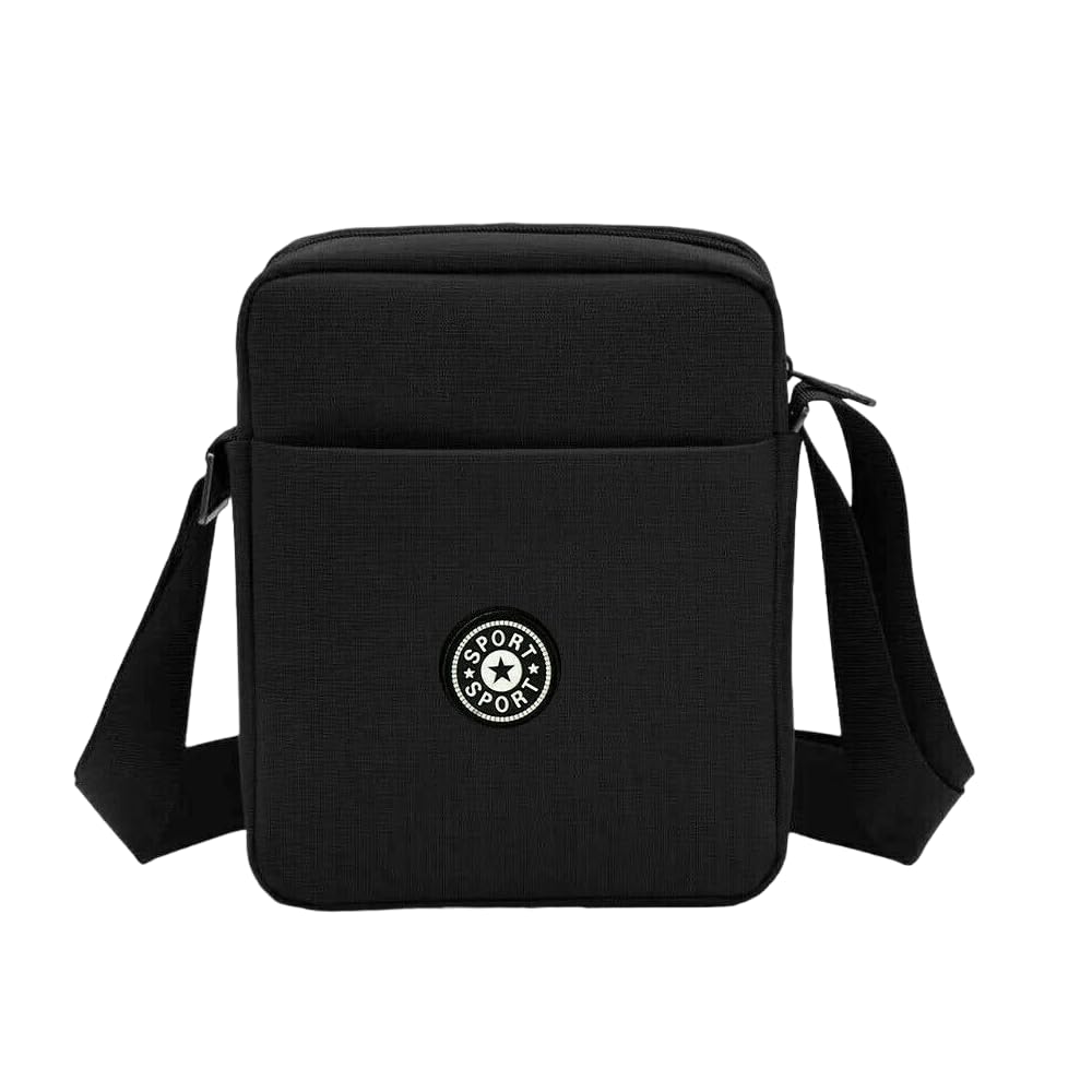 Waterproof Crossbody Shoulder Bag for Men & Women - Durable Messenger Bag for Travel, Work & Daily Use - Black Utility Bag for Commuting, Office & Outdoor Activities