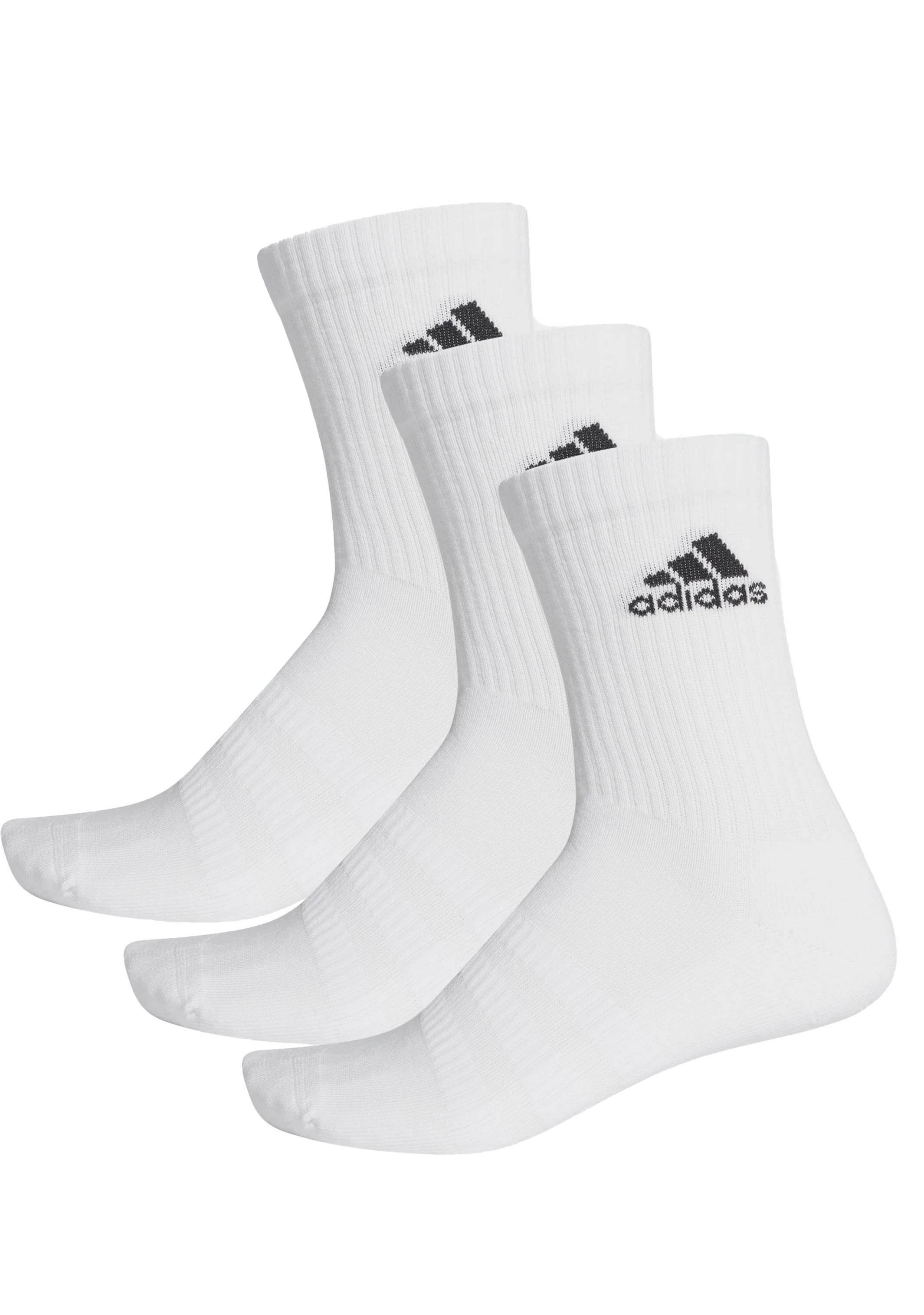 Adidas Performance Cushioned Crew Socks 3-Pack - Moisture Wicking Athletic Socks for Running, Gym & Everyday Wear - Black/White/Gray (Men's & Women's)