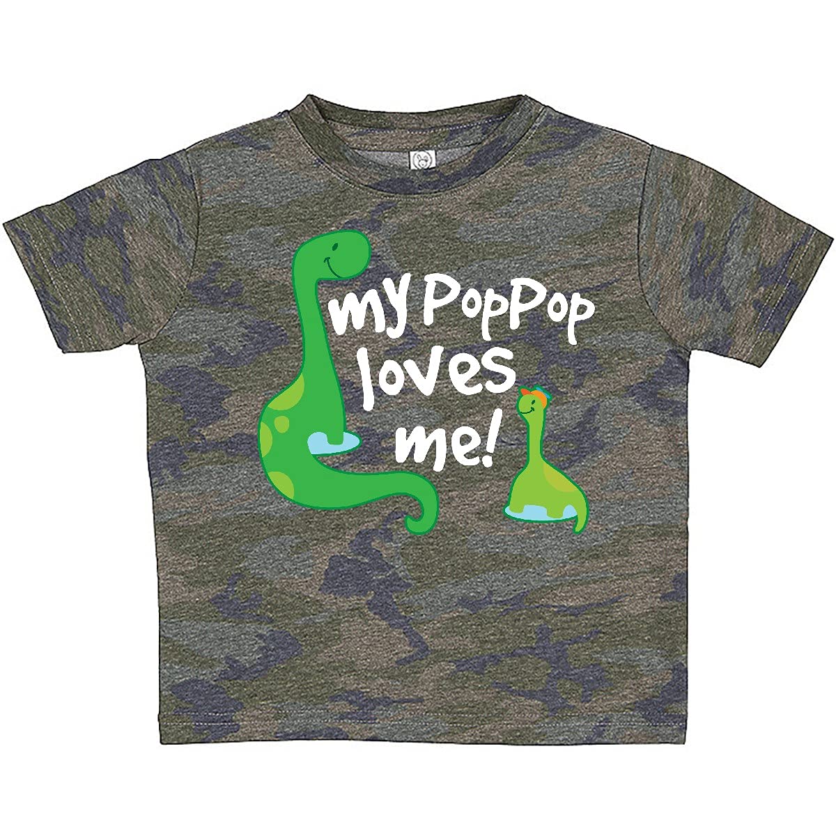 Inktastic My Pop Pop Loves Me Dinosaur Baby T-Shirt - Cute Dinosaur Graphic Tee for Toddlers & Infants - Perfect for Family Outings, Playdates & Photo Shoots
