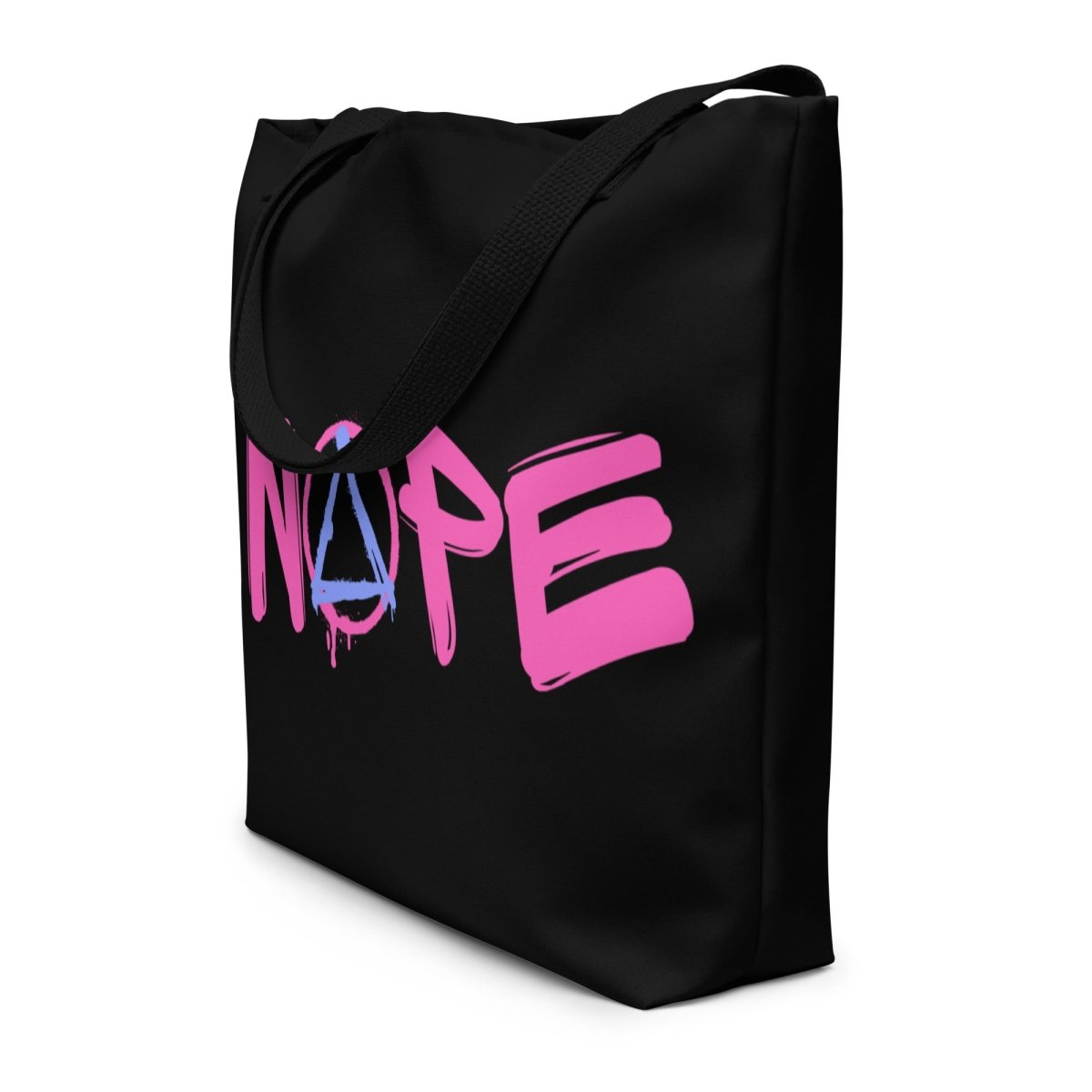 NOPE Graffiti Sobriety Symbol Large Tote Bag - Stylish Reusable Shopping Bag for Recovery Support, Groceries & Beach Outings