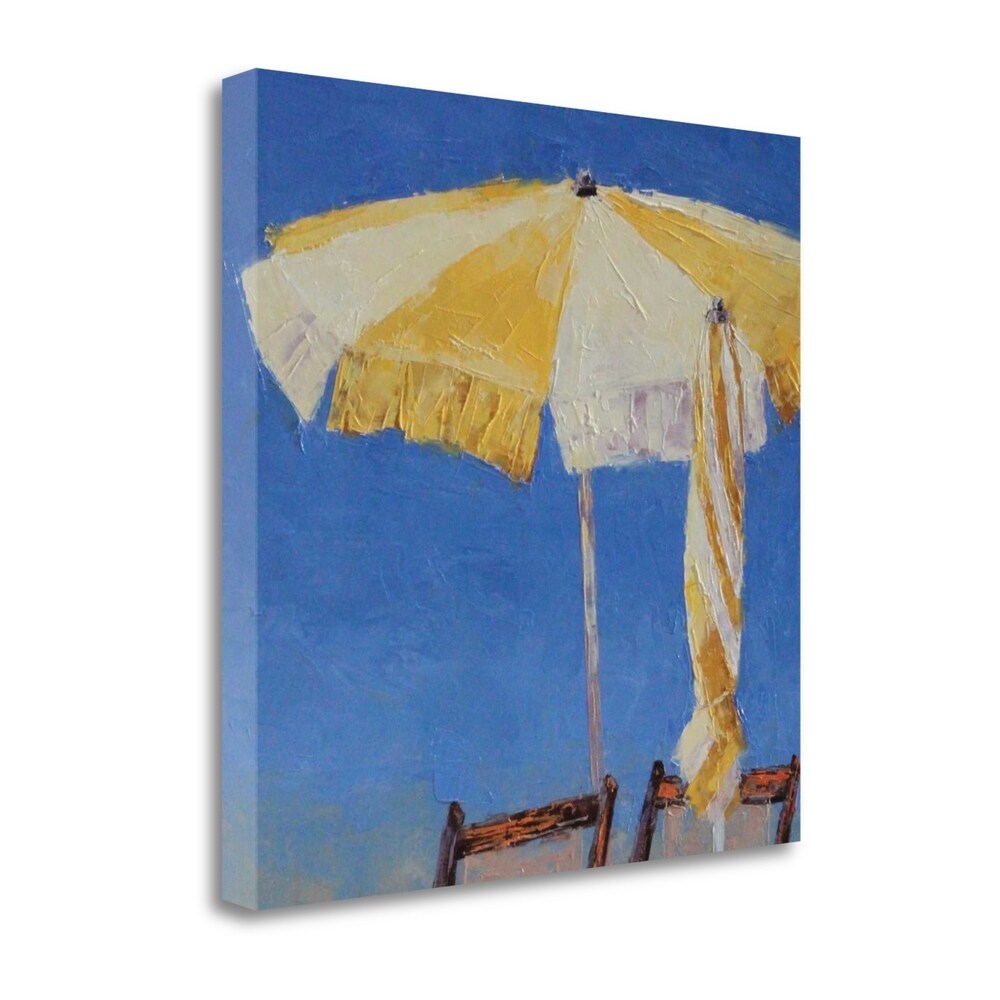 At The Beach By Leslie Seata - Premium Giclee Art Print on Gallery Wrapped Canvas - Ready to Hang Wall Decor for Living Room, Bedroom & Office