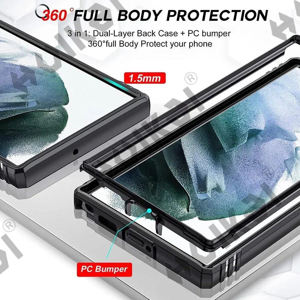 Samsung Galaxy S24 Plus Heavy Duty Phone Case with Ring Kickstand - Perfect for Hands-Free Viewing, Gaming, and Video Calls