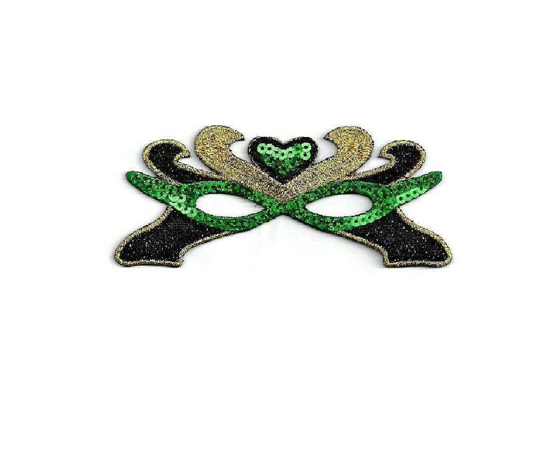 Embroidered Iron On Applique Patch - Mardi Gras Mask Design for DIY Crafts, Costumes & Clothing Decoration - Perfect for Halloween, Cosplay & Festival Outfits