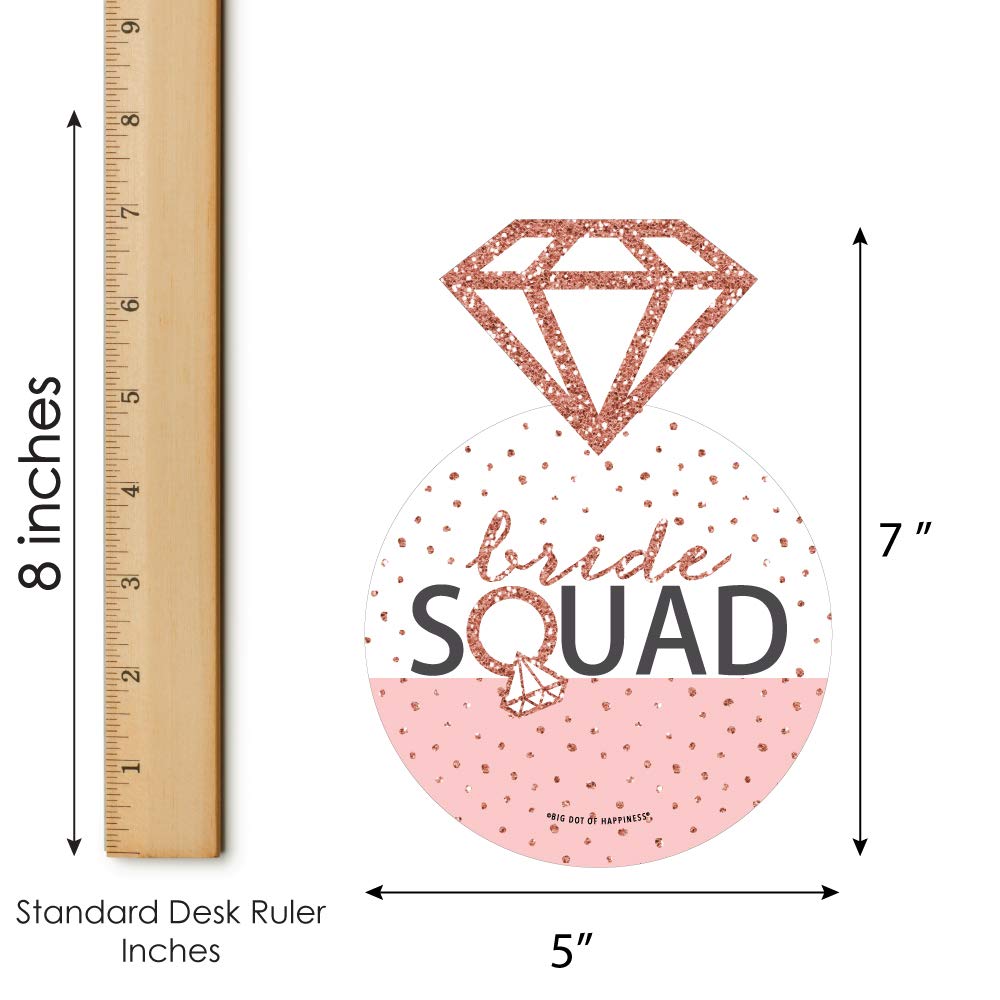 Rose Gold Bridal Shower Bingo Game Set - 18 Bar Bingo Cards & Markers for Bachelorette Parties, Wedding Showers & Girls Night - Bride Squad Theme by Big Dot of Happiness