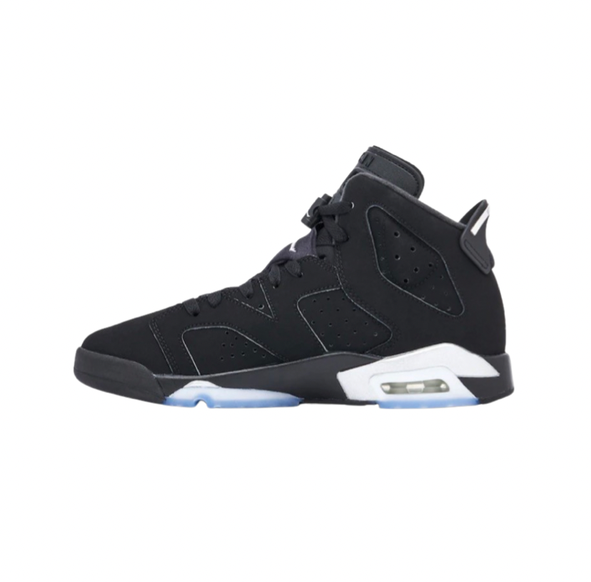 Air Jordan 6 GS Basketball Shoes - Black Metallic Silver for Women & Girls | Perfect for Streetwear, Sneaker Collection & Casual Sports Fashion
