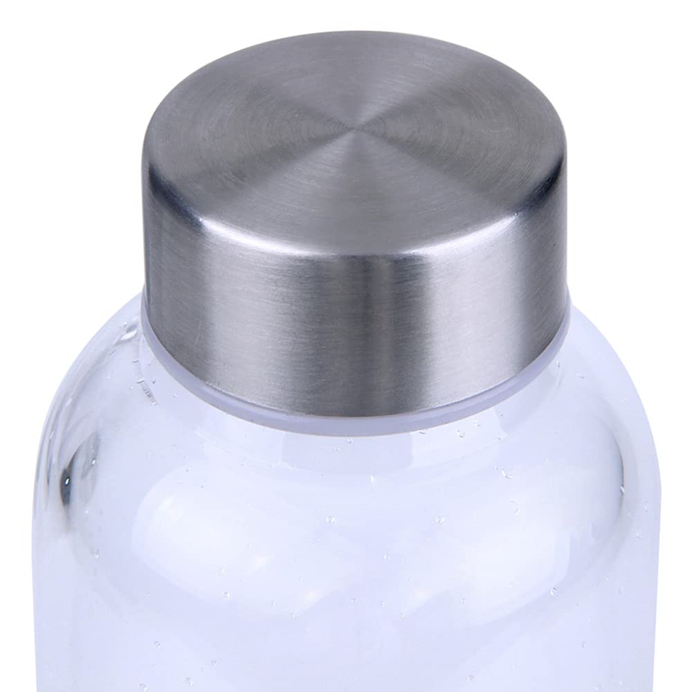 Gemstone Infused Glass Water Bottle - 550ml Reusable Travel Cup for Energy & Hydration