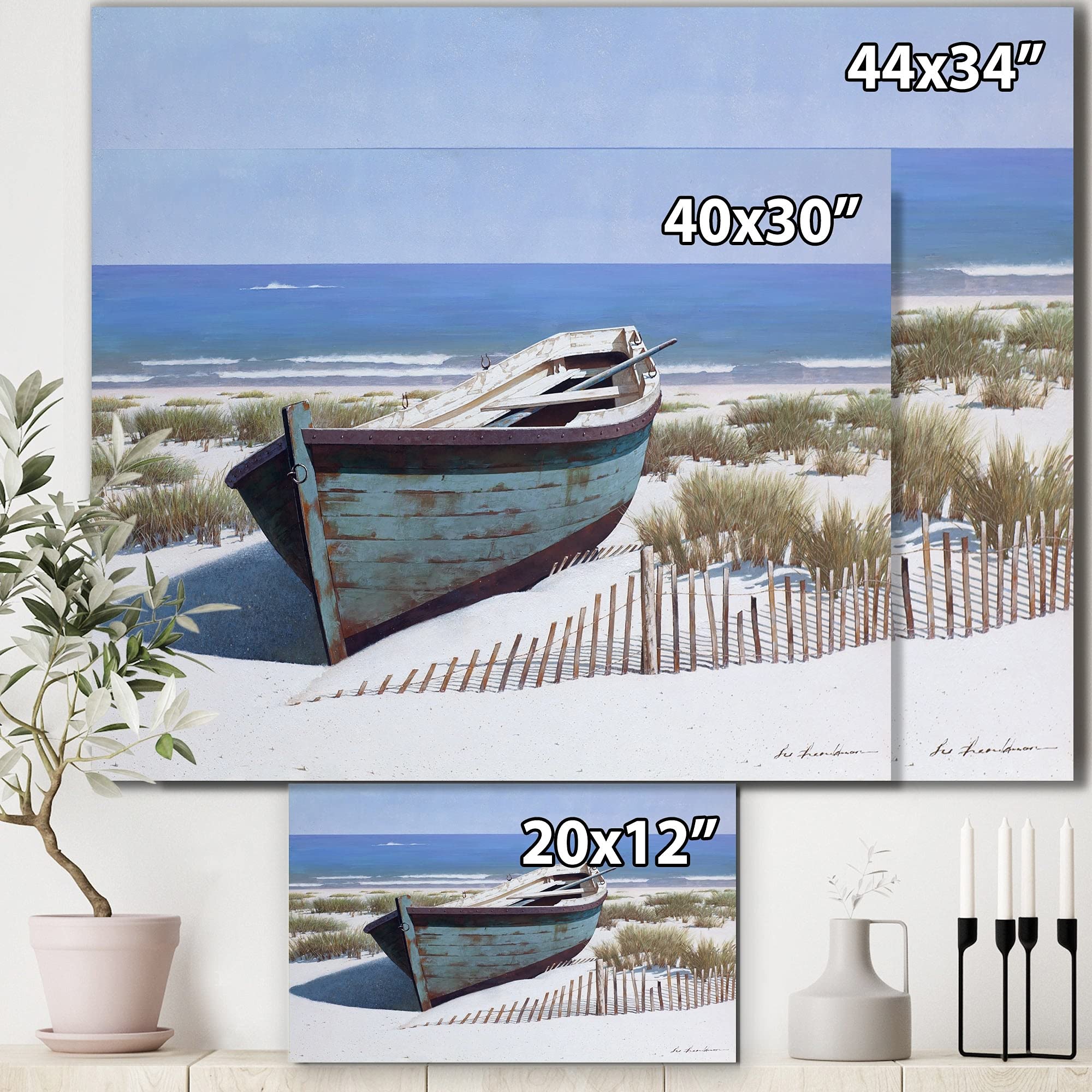 Blue Boat on Beach