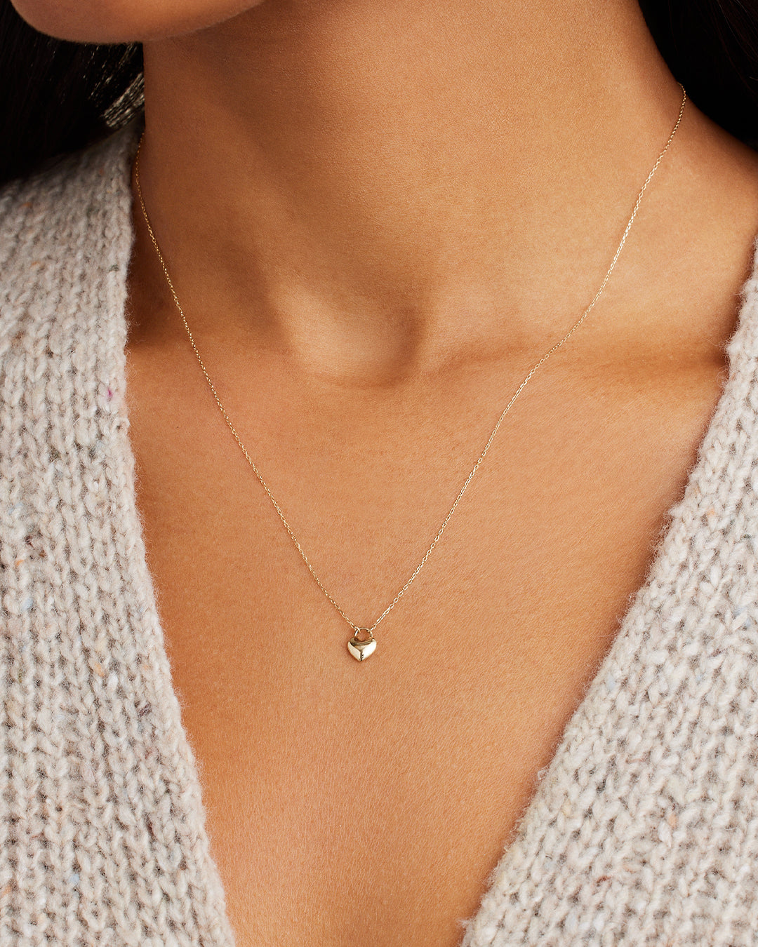 14k Gold Heart Padlock Necklace for Women - Dainty Love Lock Pendant with 18