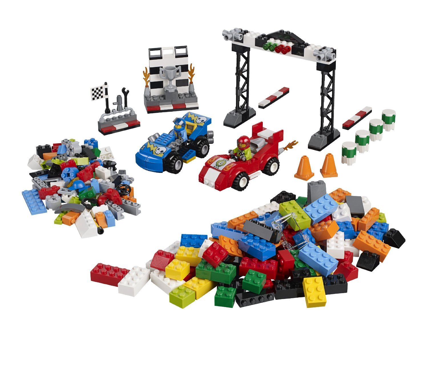 LEGO Juniors 10673 Race Car Rally Building Toy Set - Creative Construction Kit for Kids Ages 4-8 - Perfect for Birthday Gifts & Pretend Play Racing Adventures
