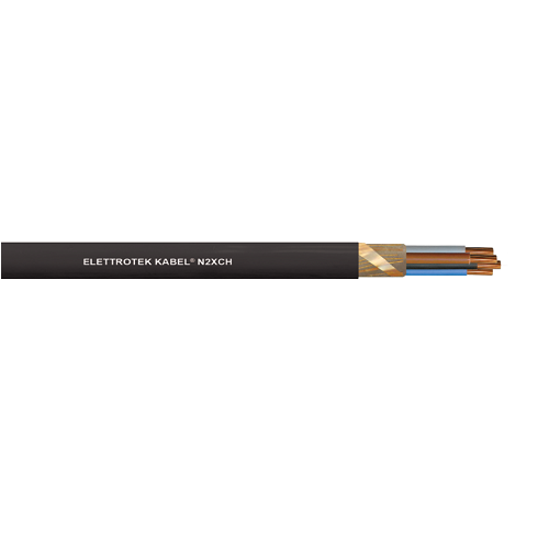 1 AWG 4C Bare Copper Unshielded Thermoplastic Polyolefin N2XCH 0.6/1KV Low Voltage Cable - Ideal for Industrial Wiring, Underground Installations, and Power Distribution Systems