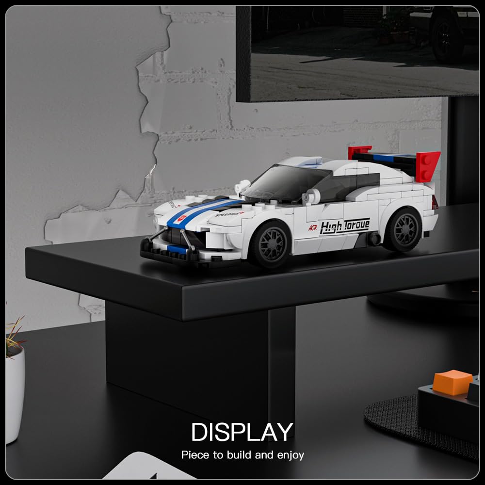 Mould King Speed Champion Viper Model Car Building Kit - 388PCS Sports Race Car Set with Display Case for Adults & Kids Age 8+ | DIY Construction Toy for Home Decoration, Gift & Collectible Display