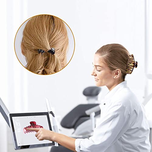 Large Hair Claw Clips 6PCS - Colorful Hair Clips for Women with Strong Hold for Thick & Fine Hair (Includes 6 Mini Hair Grips) - Perfect for Updos, Ponytails & Everyday Styling