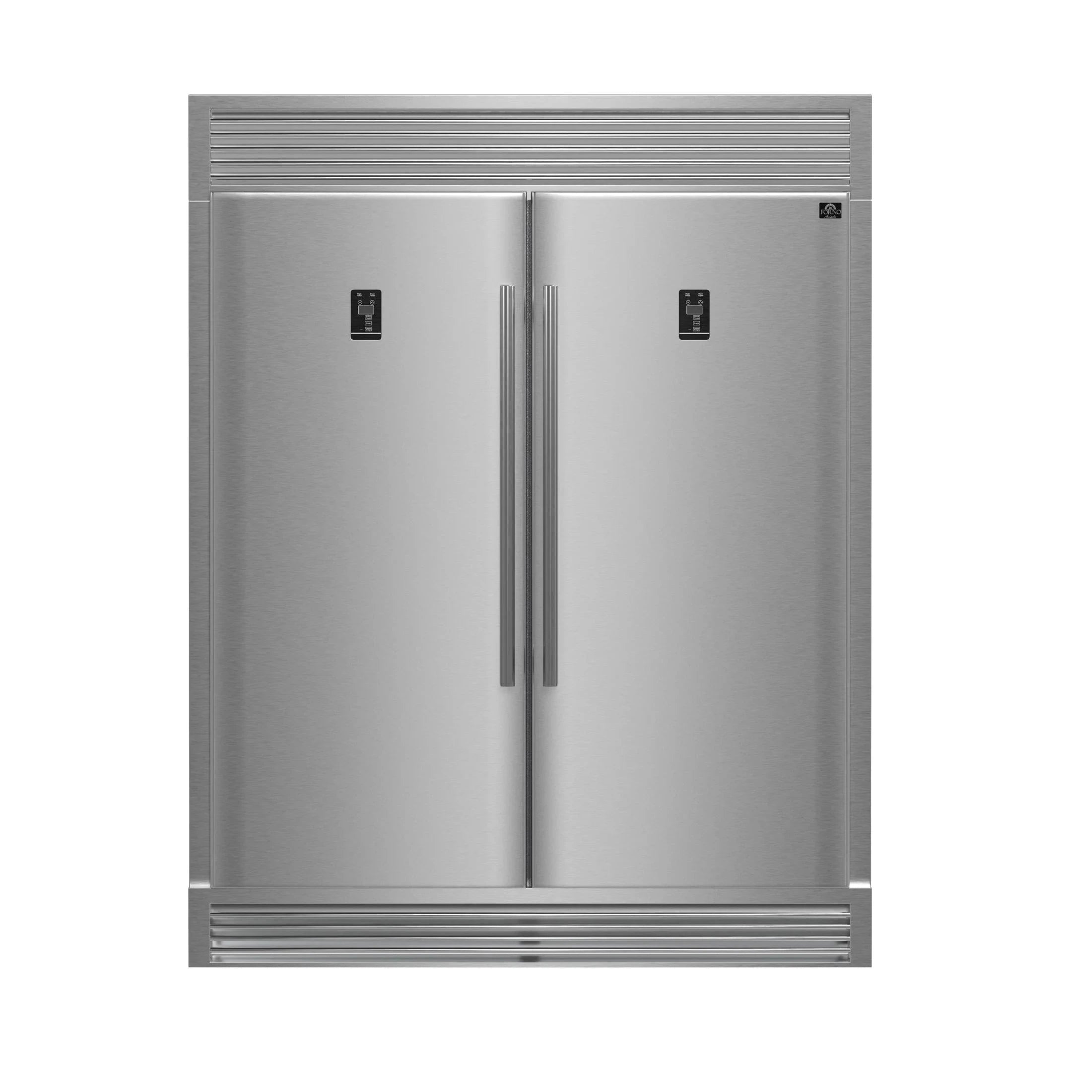 48 Inch Professional Gas Range with Wall Mount Range Hood & FBDL 019 05US Refrigerator - Complete Forno Appliance Package for Modern Kitchen | Perfect for Home Chefs & Entertaining