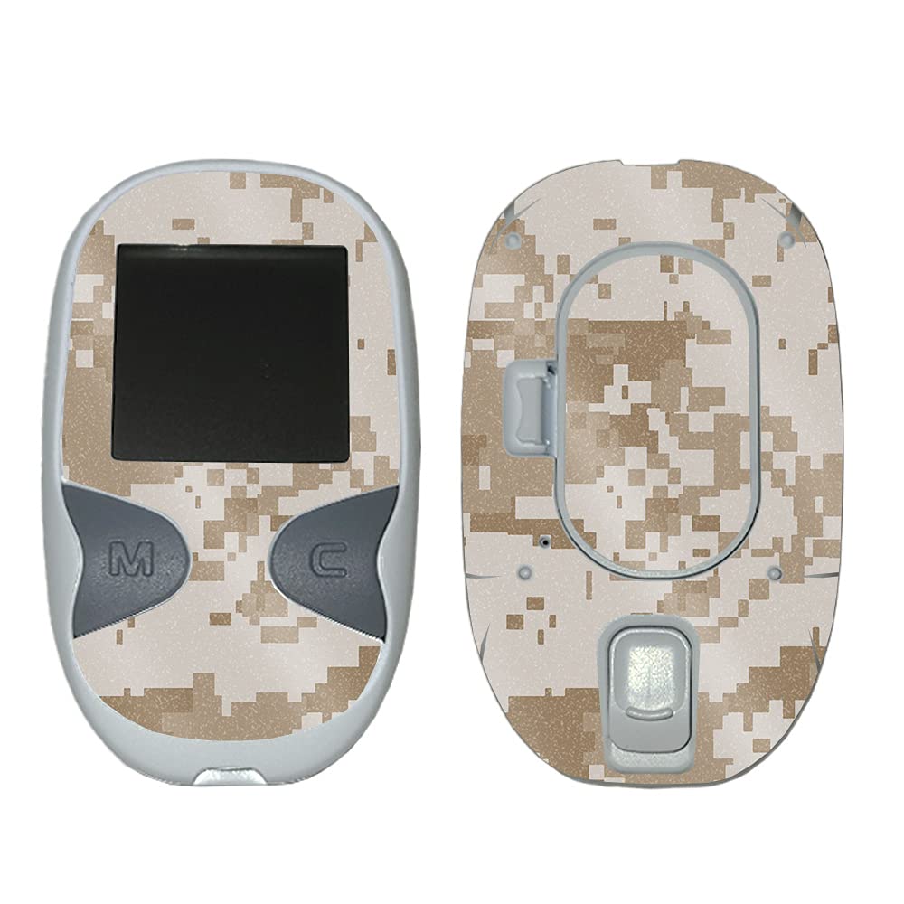 MightySkins Glossy Glitter Skin for Care Touch Glucose Meter - Desert Camo | Protective & Durable High-Gloss Finish | Easy to Apply | Made in USA | Perfect for Diabetics & Daily Glucose Monitoring